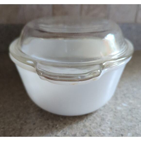 VTG Anchor Hocking Fire King Wheat Oval Baking Dish 1.5 Qt. #467 Lid Handle chip - Picture 2 of 8